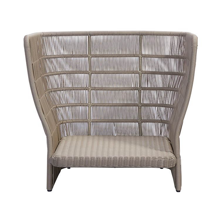 Khung ghế đơn sofa ngoài trời đan dây nhựa giả mây, không có nệm