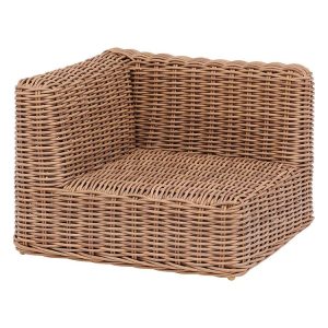 Khung ghế góc sofa ngoài trời nhựa giả mây, không có nệm, đan tay chắc chắn