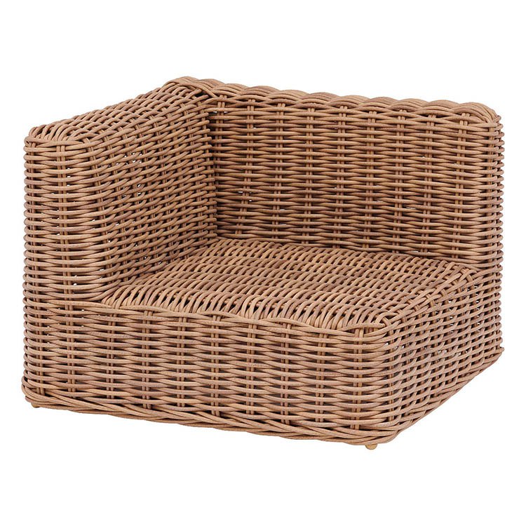 Khung ghế góc sofa ngoài trời nhựa giả mây, không có nệm, đan tay chắc chắn