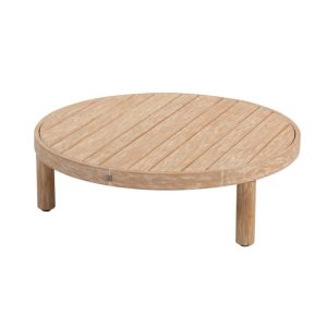 Bàn trà tròn gỗ teak cho bộ sofa sân vườn hiện đại