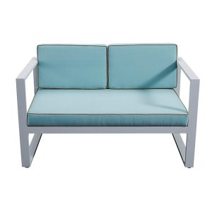 Sofa đôi ngoài trời nệm xanh ngọc, thiết kế hiện đại