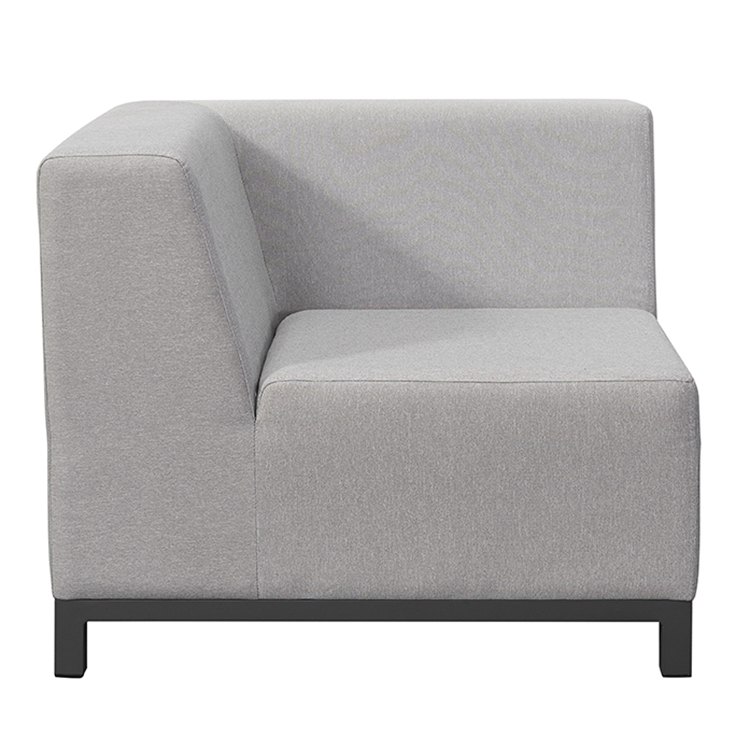 Ghế góc sofa ngoài trời, khung nhôm, nệm vải ngoài trời