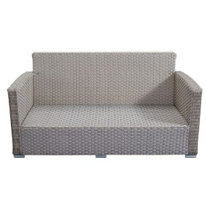 Khung sofa đôi giả mây ngoài trời, không có nệm, đan tay chắc chắn