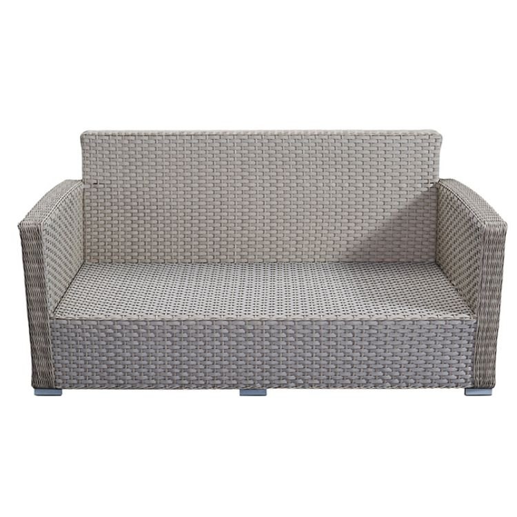 Khung sofa đôi giả mây ngoài trời, không có nệm, đan tay chắc chắn