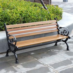 Ghế băng ngoài trời, khung sắt, nan nhựa giả gỗ, bền đẹp cho không gian công cộng