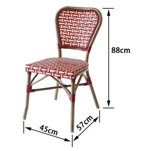 Ghế giả mây ngoài trời có kích thước 88x45x57cm, phù hợp sân vườn
