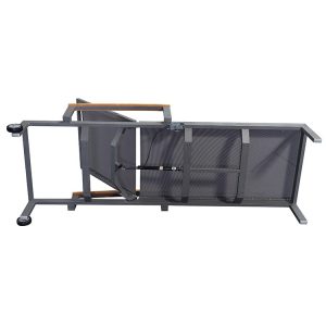 Mặt dưới ghế tắm nắng ngoài trời, khung nhôm và hệ thống điều chỉnh lưng tựa