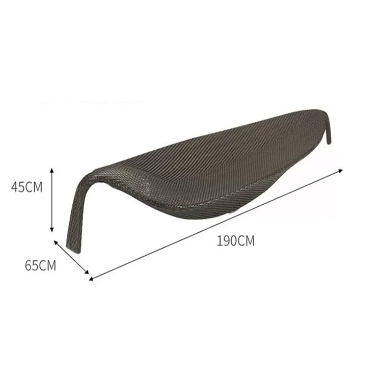 Kích thước ghế tắm nắng giả mây: 190x65x45cm, phù hợp 1 người nằm