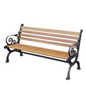 Ghế Băng Dài Sân Vườn Khung Sắt Nan Nhựa Giả Gỗ Ngoài Trời Cao Cấp nền trắng