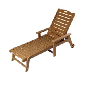 Ghế tắm nắng ngoài trời nhựa giả gỗ gập gọn chống tia UV cao cấp nền trắng